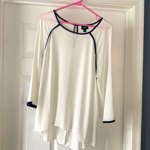 Sheer cream/white blouse